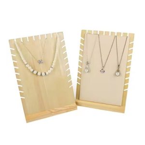 Wholesale Solid Wood Three-Sided Groove Necklace Board Display Stand Fashion Pendant Jewelry Bracket Accessories Jewelry Display