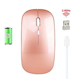 2 in 1 Wireless Dual Mode BT 5.0 + 2.4Ghz Mouse 1600 DPI Ultra-thin Ergonomic Portable Optical Mice for PC