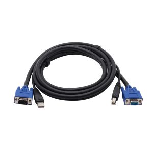 2-in-1 USB VGA KVM Cable 15 Pin VGA Female to Male Cable with USB2.0 Connect Computers Cable with VGA and USB Ports